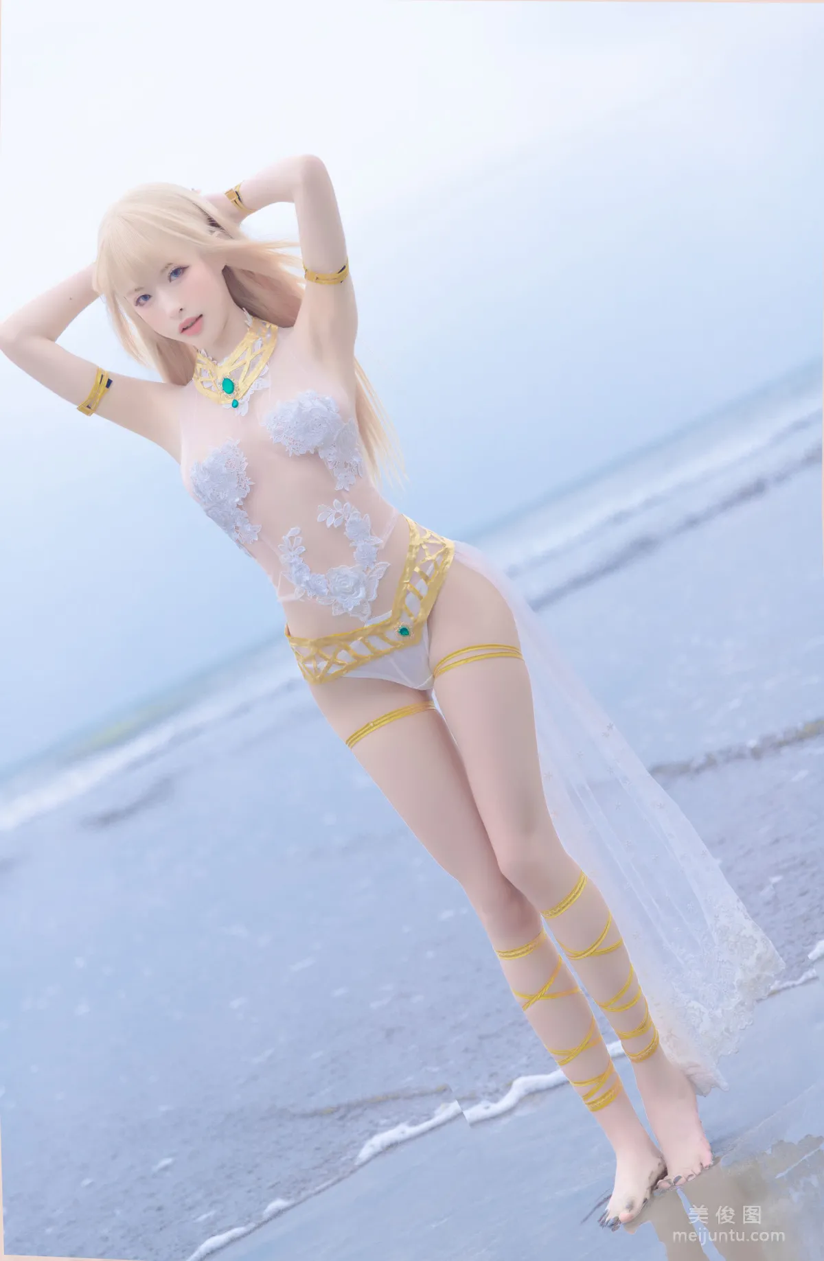 [網紅COSER] 尤物清水由乃 - 瑪麗蘿絲白色泳衣 12