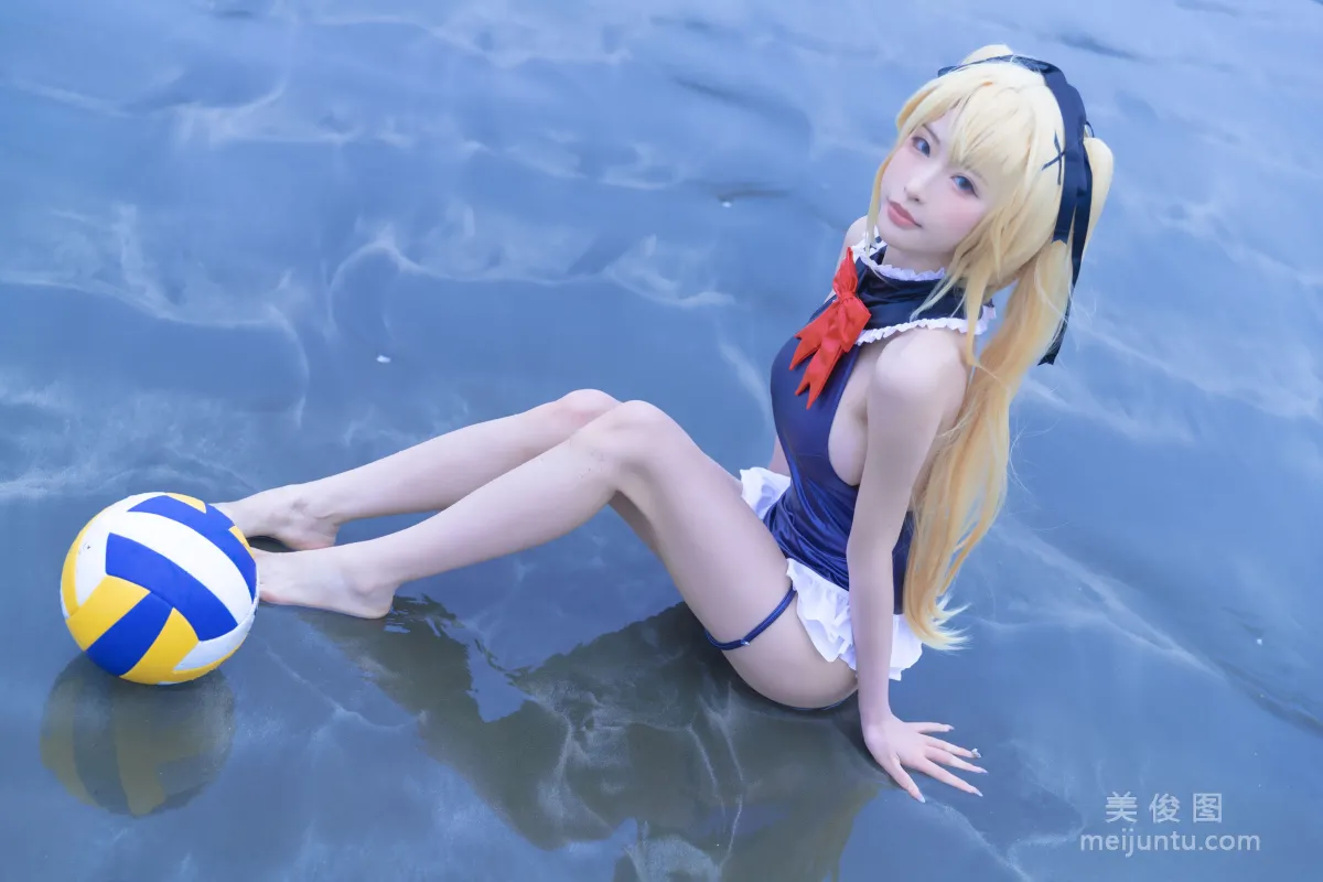[網紅COSER] 尤物清水由乃 - 瑪麗蘿絲藍色泳衣 22