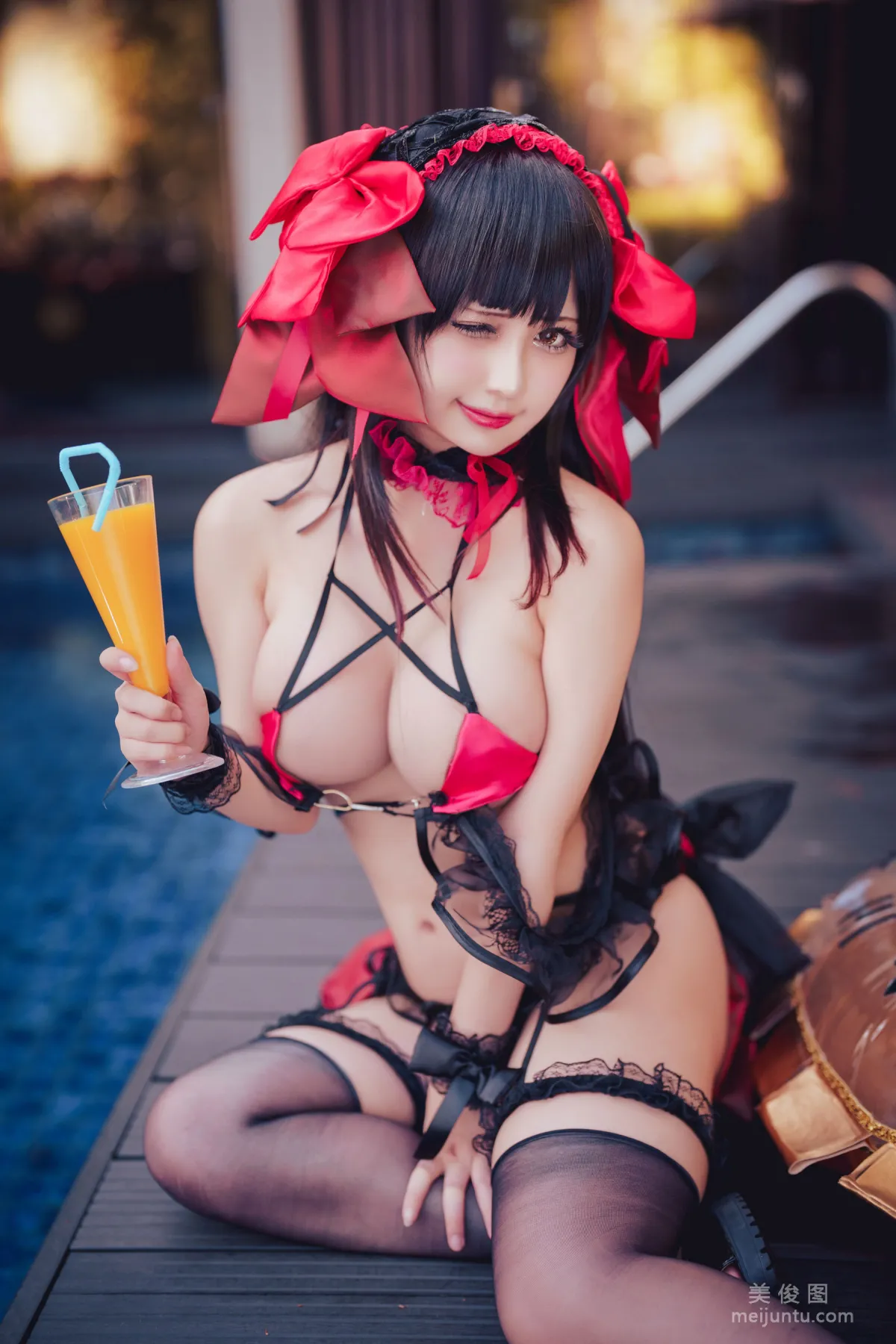 [網紅COSER] 沖田凜花Rinka - Kurumi Tokisaki Swimsuit 17