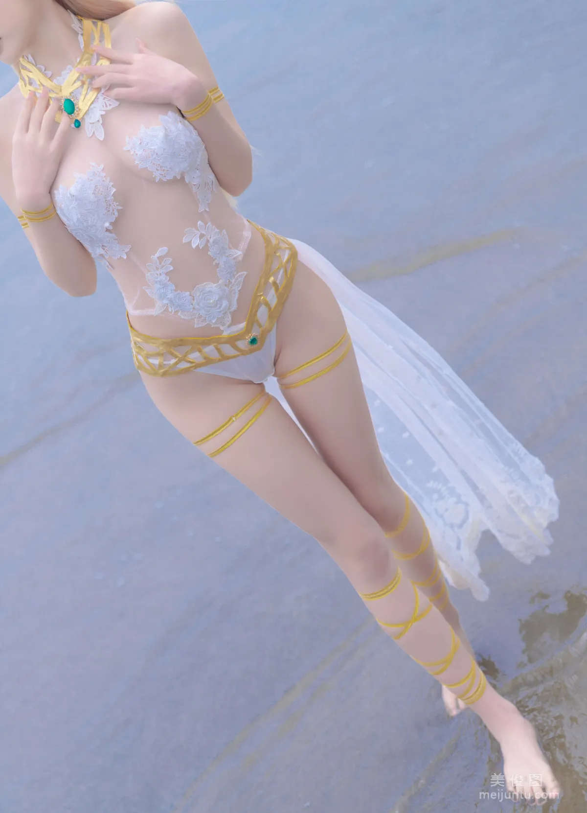 [網紅COSER] 尤物清水由乃 - 瑪麗蘿絲白色泳衣 7