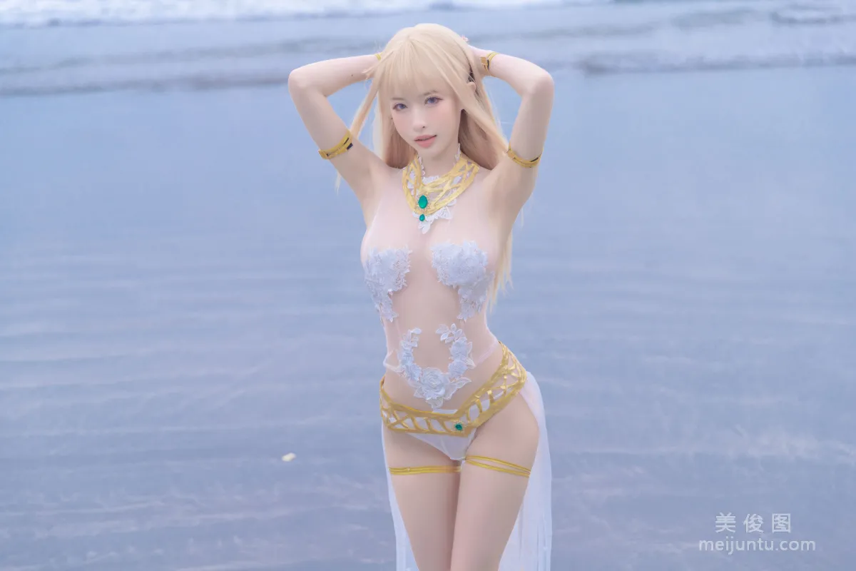[網紅COSER] 尤物清水由乃 - 瑪麗蘿絲白色泳衣 11