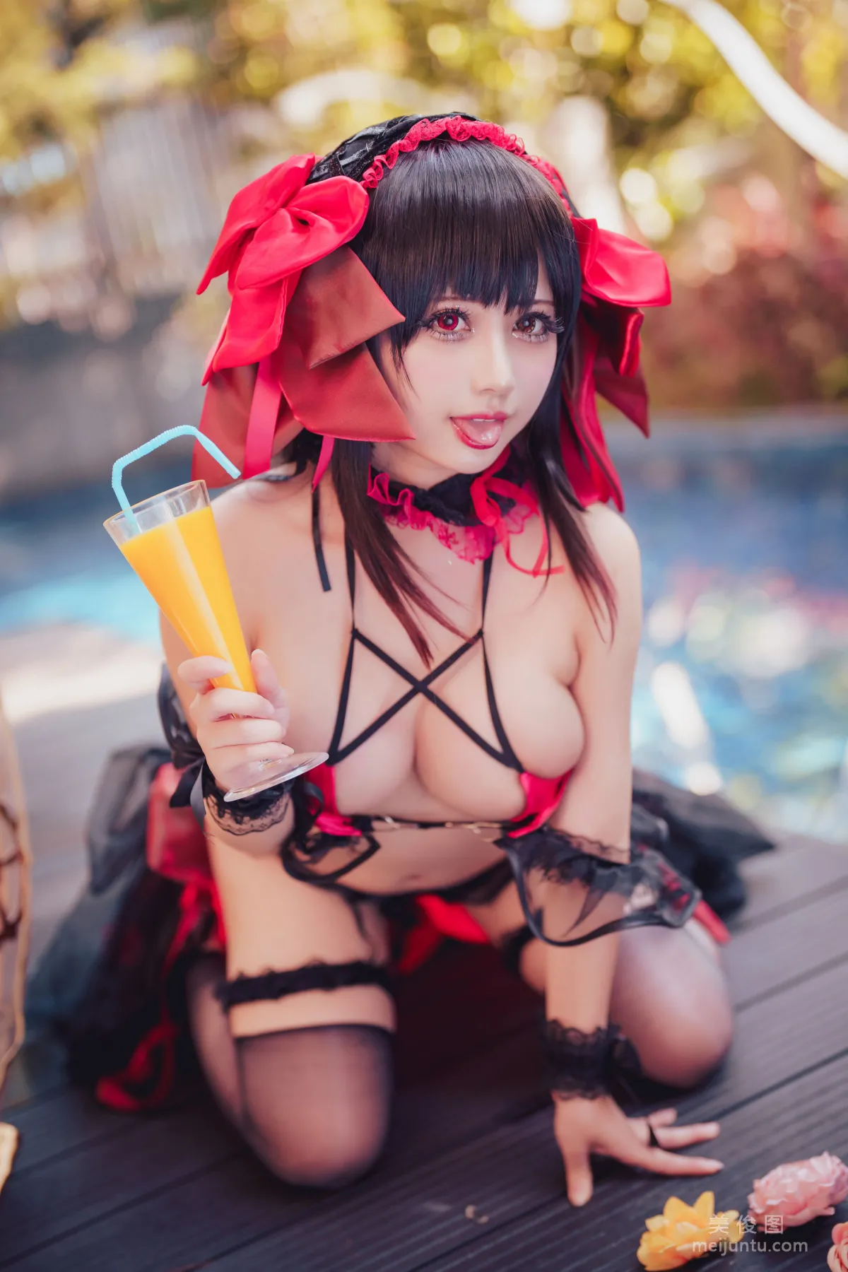 [網紅COSER] 沖田凜花Rinka - Kurumi Tokisaki Swimsuit 27