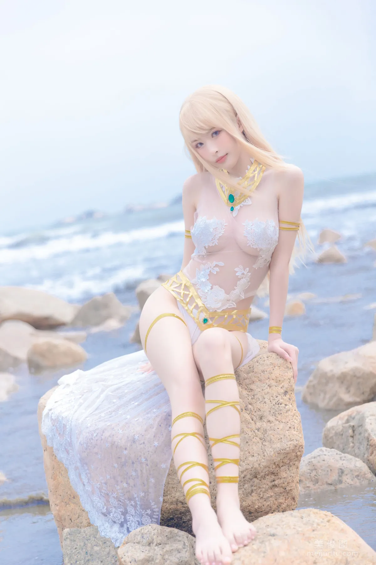 [網紅COSER] 尤物清水由乃 - 瑪麗蘿絲白色泳衣 18