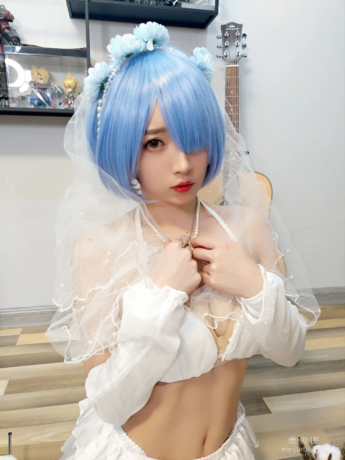 [COS福利] 鬥魚主播小女巫露娜 - 雷姆婚紗 18
