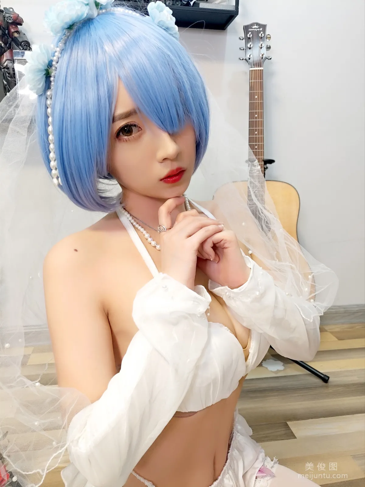 [COS福利] 鬥魚主播小女巫露娜 - 雷姆婚紗 9