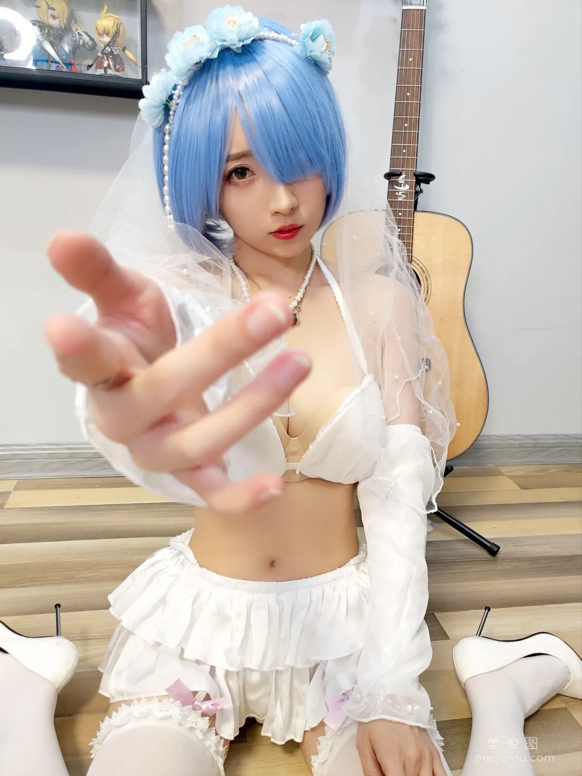 [COS福利] 鬥魚主播小女巫露娜 - 雷姆婚紗 23