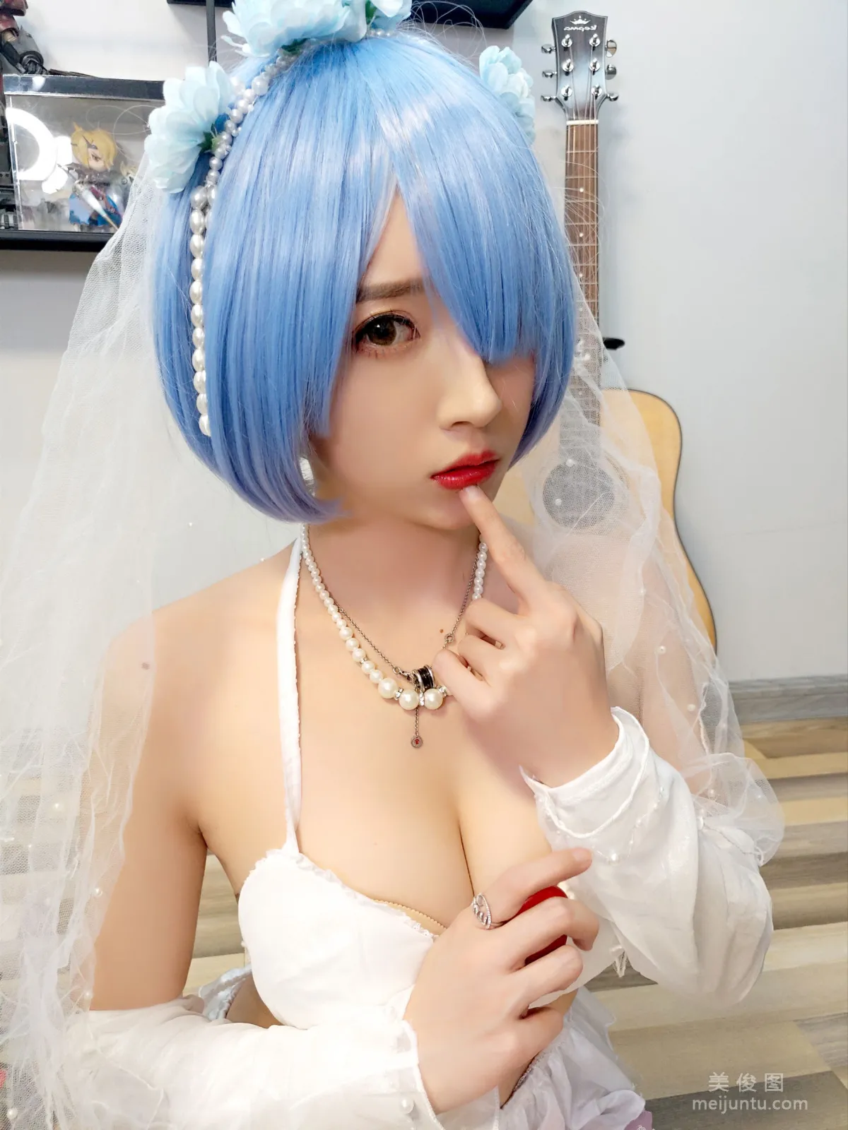 [COS福利] 鬥魚主播小女巫露娜 - 雷姆婚紗 11