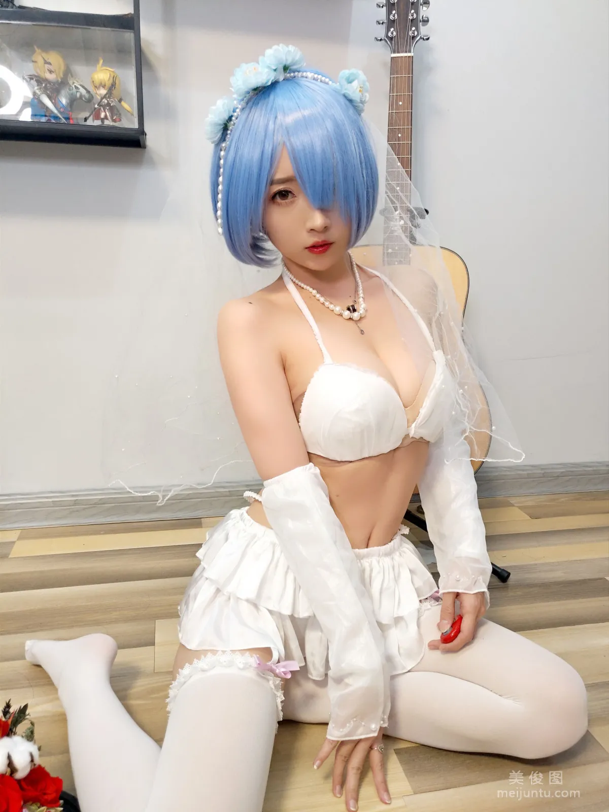 [COS福利] 鬥魚主播小女巫露娜 - 雷姆婚紗 3
