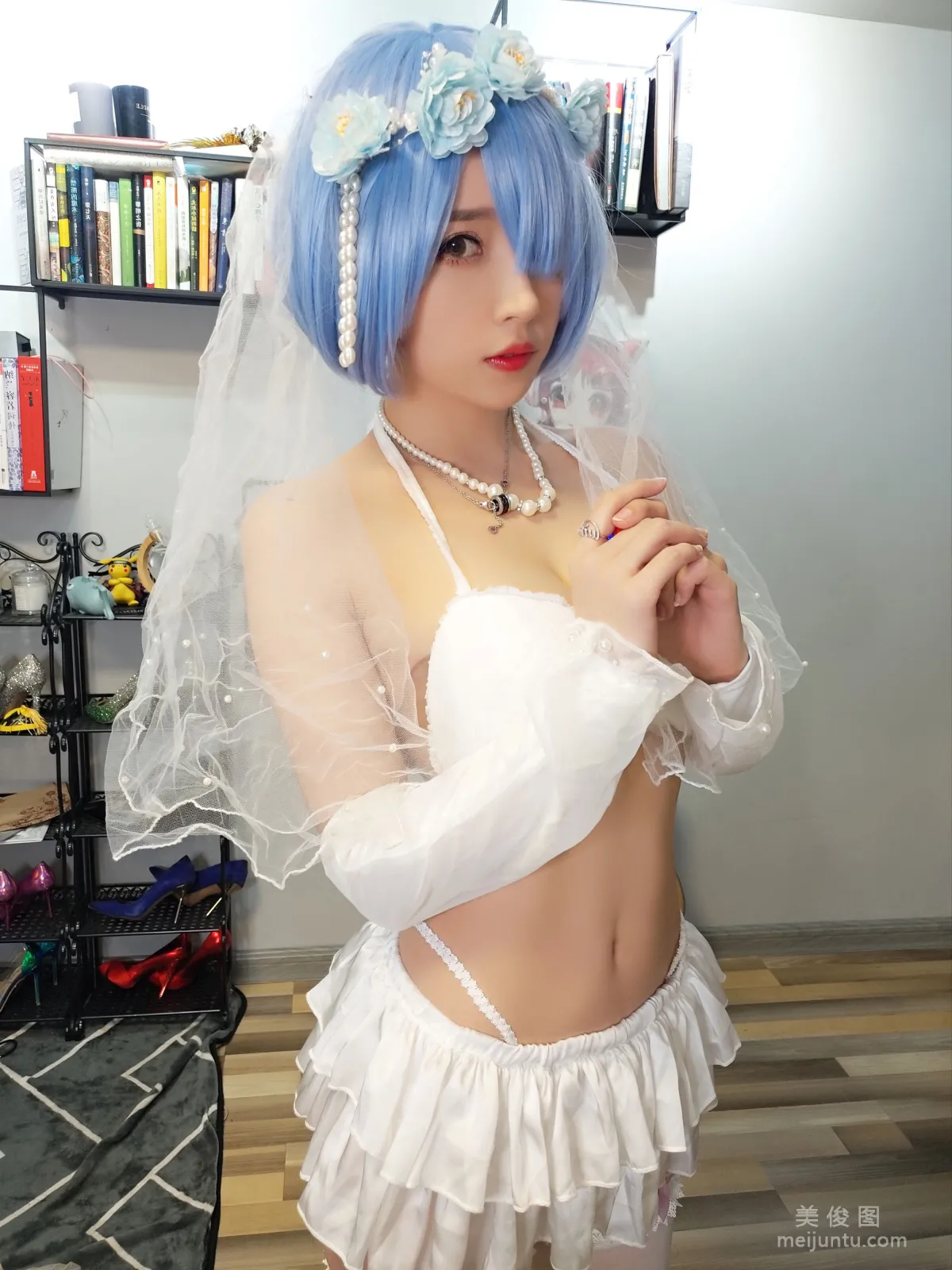 [COS福利] 鬥魚主播小女巫露娜 - 雷姆婚紗 29