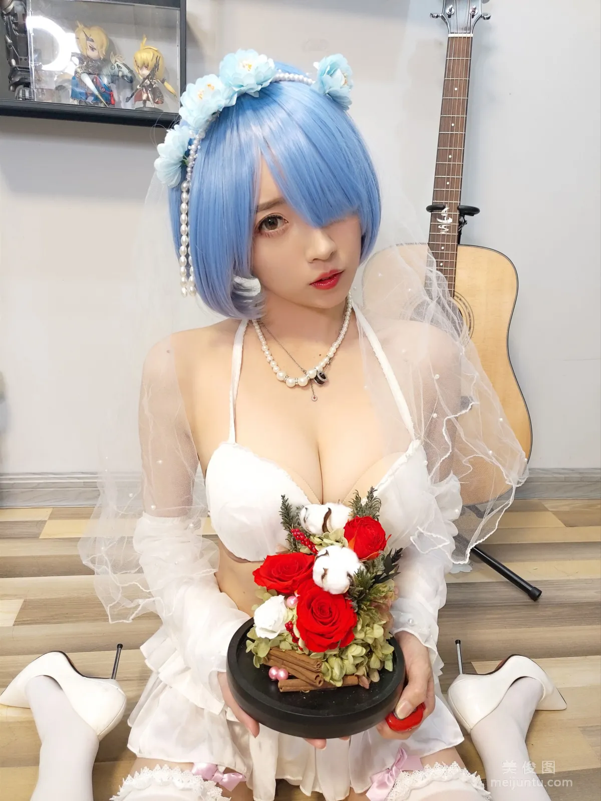 [COS福利] 鬥魚主播小女巫露娜 - 雷姆婚紗 26