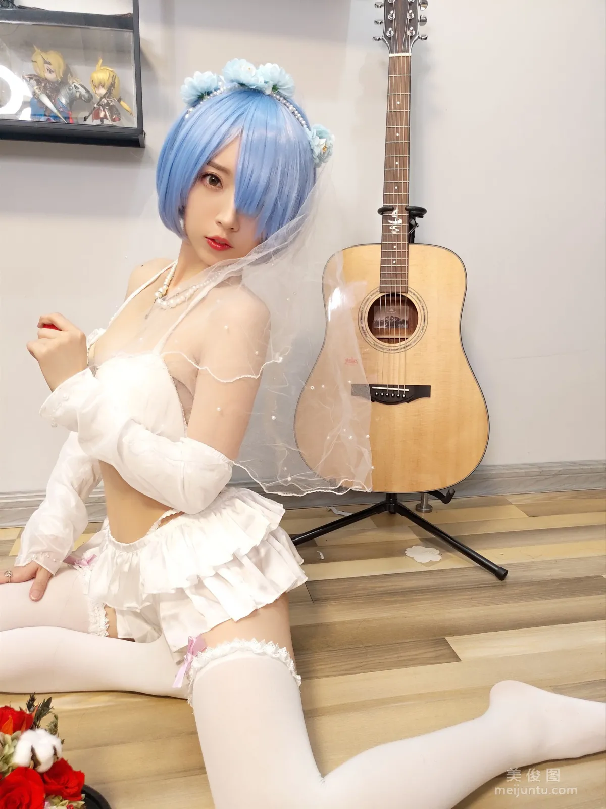 [COS福利] 鬥魚主播小女巫露娜 - 雷姆婚紗 5