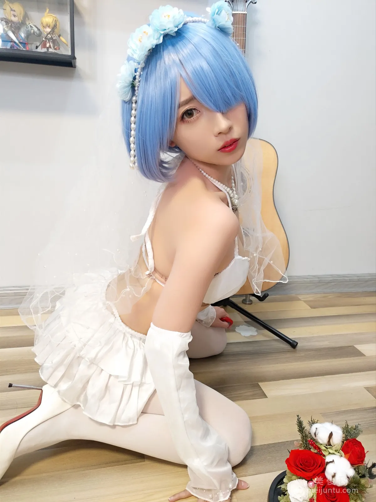 [COS福利] 鬥魚主播小女巫露娜 - 雷姆婚紗 20