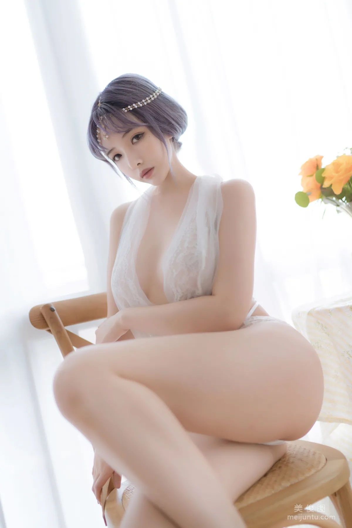 [COS寫真] 動漫博主雯妹 - 白色希臘 7