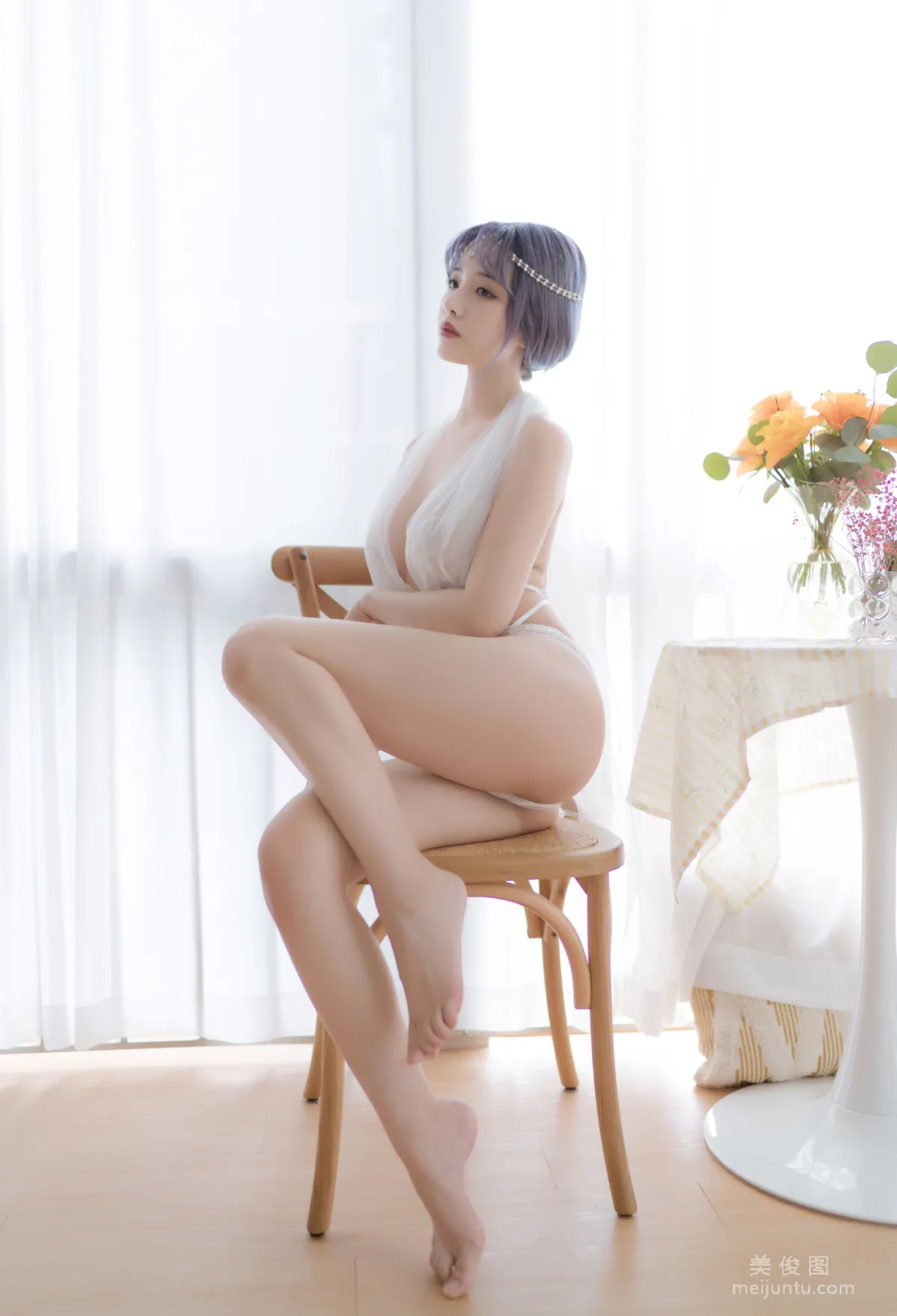 [COS寫真] 動漫博主雯妹 - 白色希臘 8