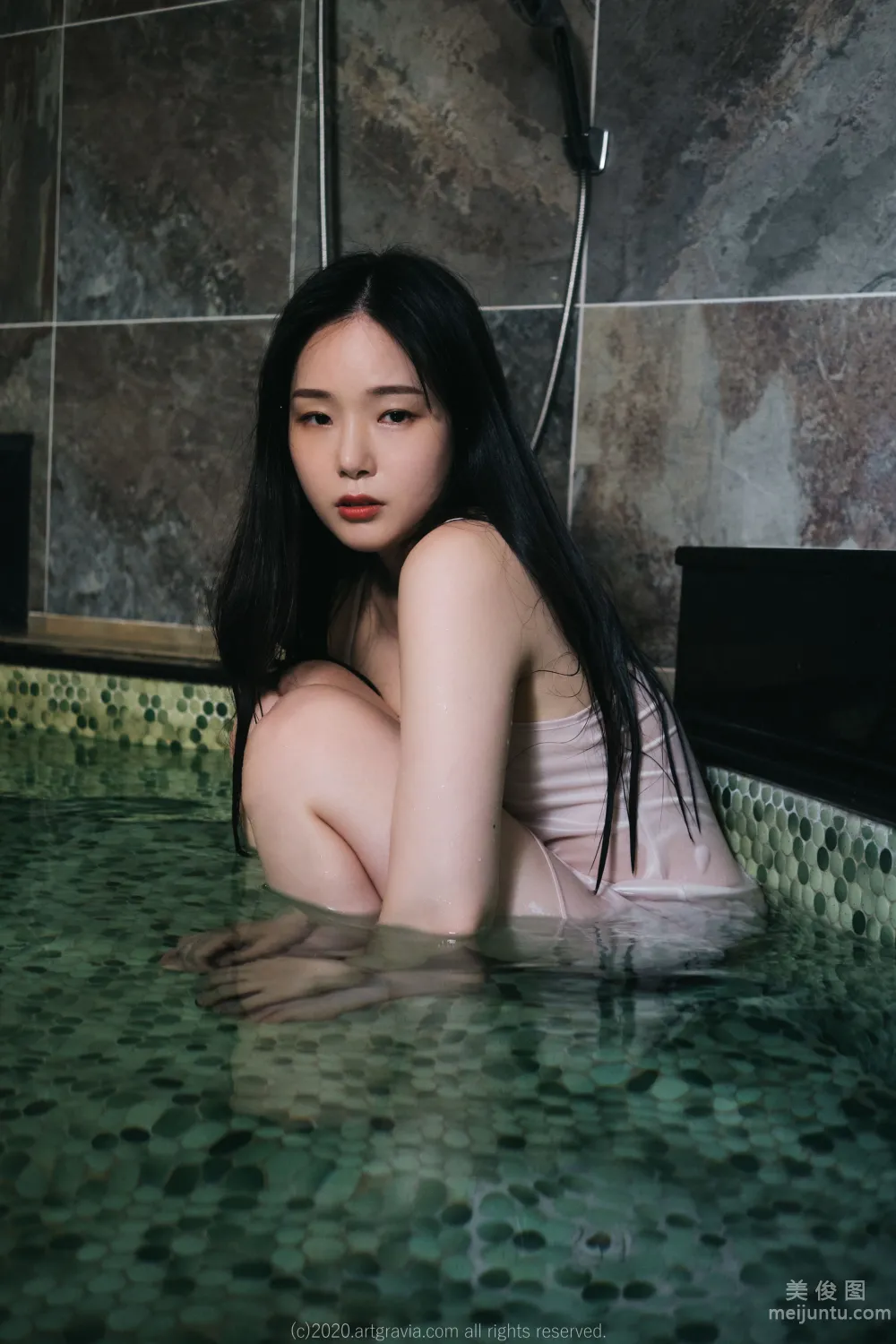 [ARTGRAVIA] VOL.159 PIA - 情趣黑絲+濕身寫真 34