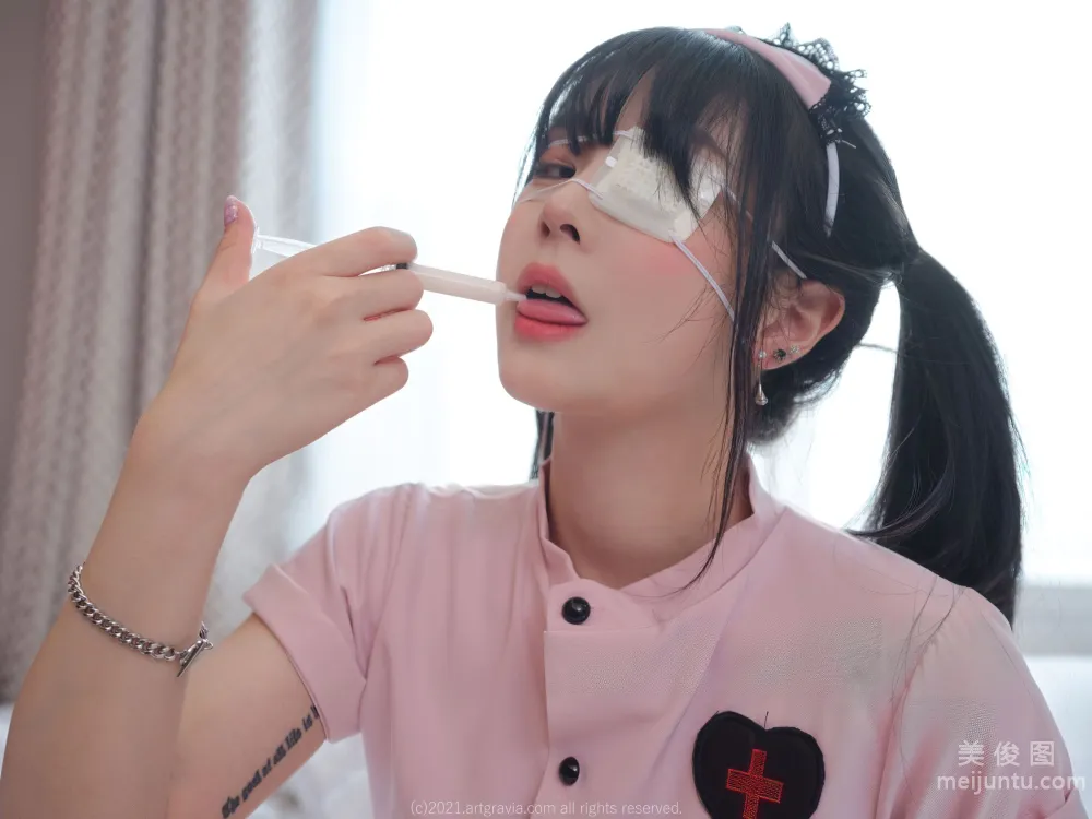 [ARTGRAVIA] VOL.311 JANG JOO - 黑絲襯衫誘惑 71