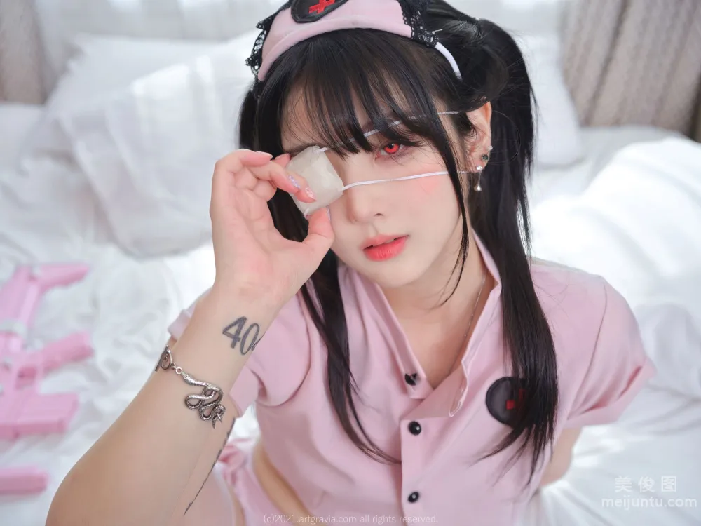 [ARTGRAVIA] VOL.311 JANG JOO - 黑絲襯衫誘惑 76