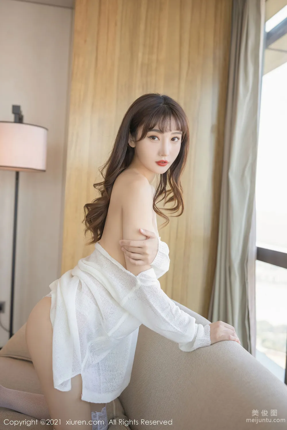 [秀人XIUREN] No.3609 陸萱萱 - 白色毛衣主題系列 9