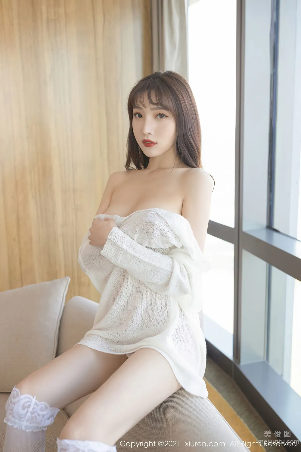 [秀人XIUREN] No.3609 陸萱萱 - 白色毛衣主題系列 47