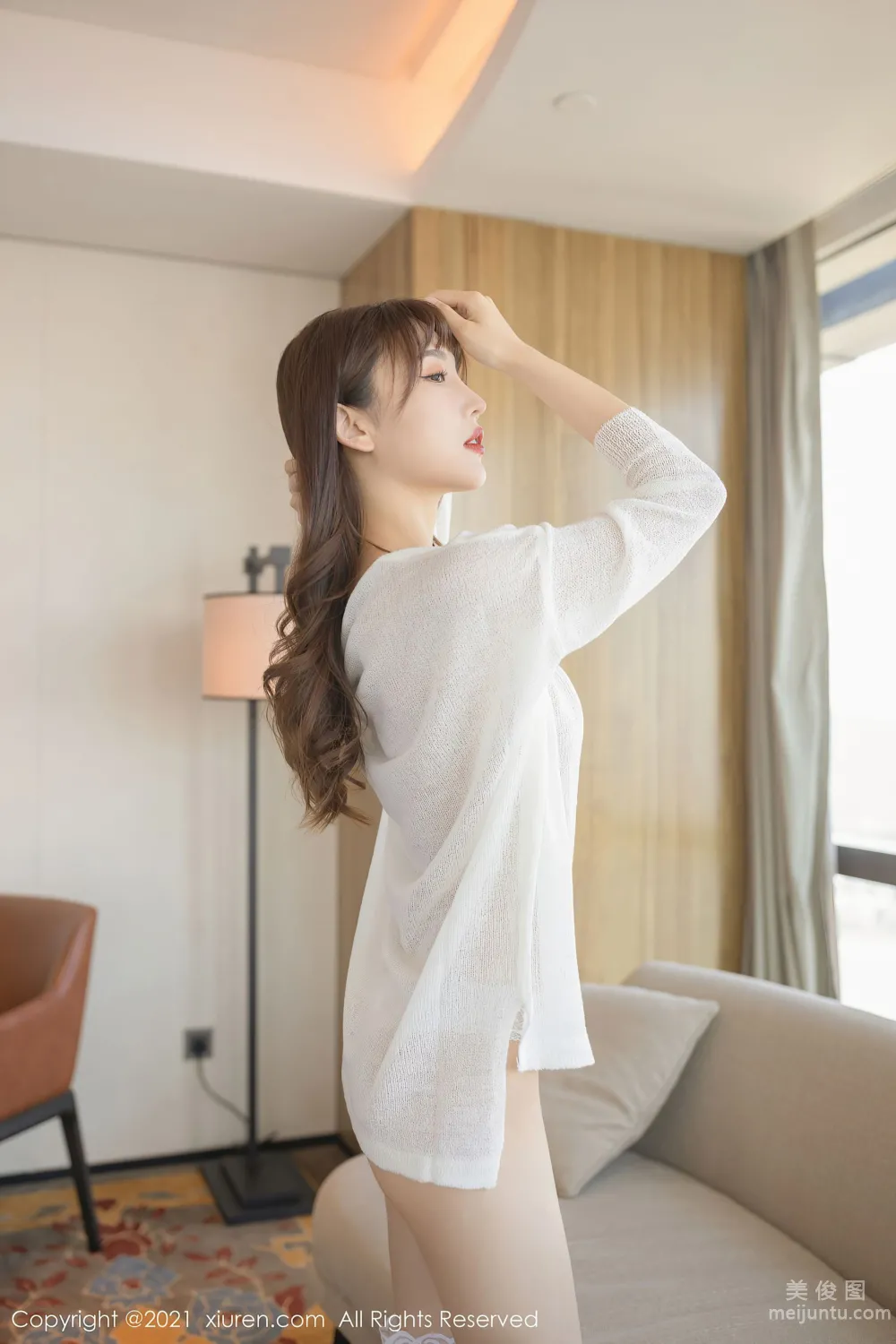 [秀人XIUREN] No.3609 陸萱萱 - 白色毛衣主題系列 4