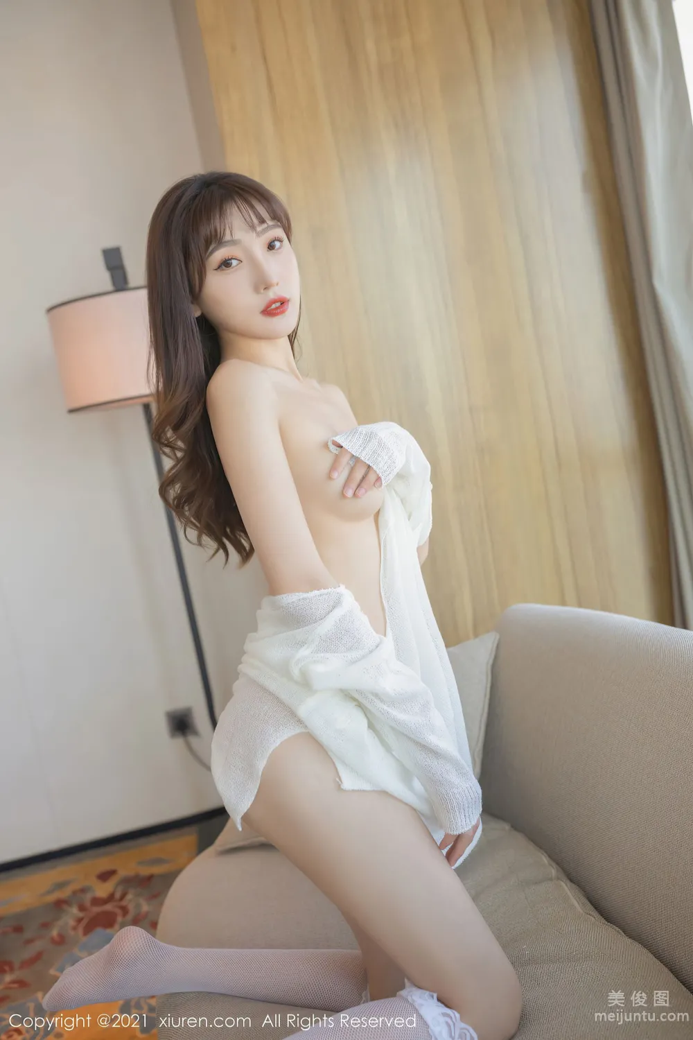 [秀人XIUREN] No.3609 陸萱萱 - 白色毛衣主題系列 33