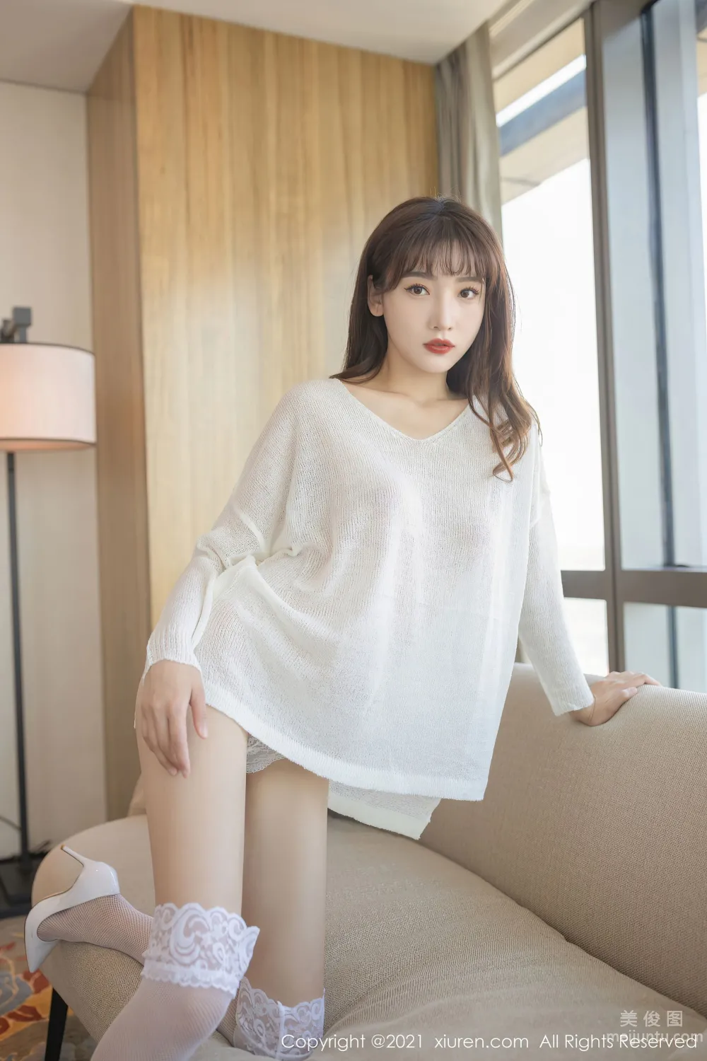[秀人XIUREN] No.3609 陸萱萱 - 白色毛衣主題系列 13