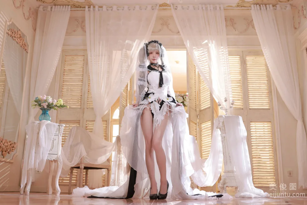 [網紅COSER寫真] 水淼aqua - 碧藍航線 可畏 婚紗 16