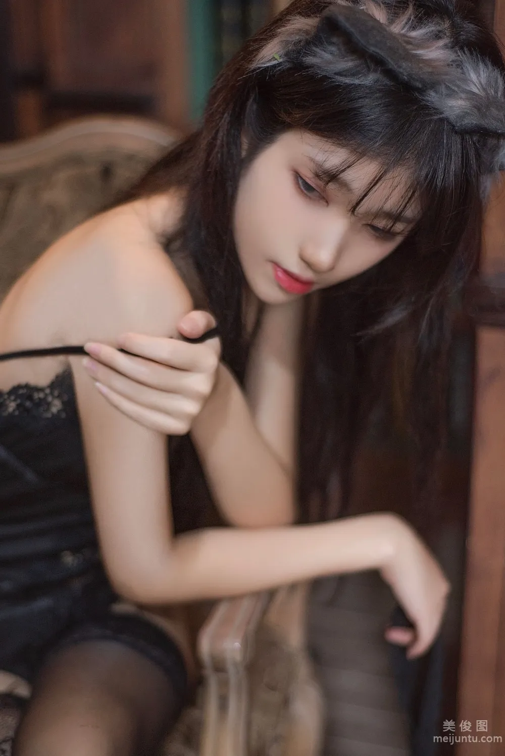 [網紅COSER寫真] 南桃Momoko - 黑内衣 15