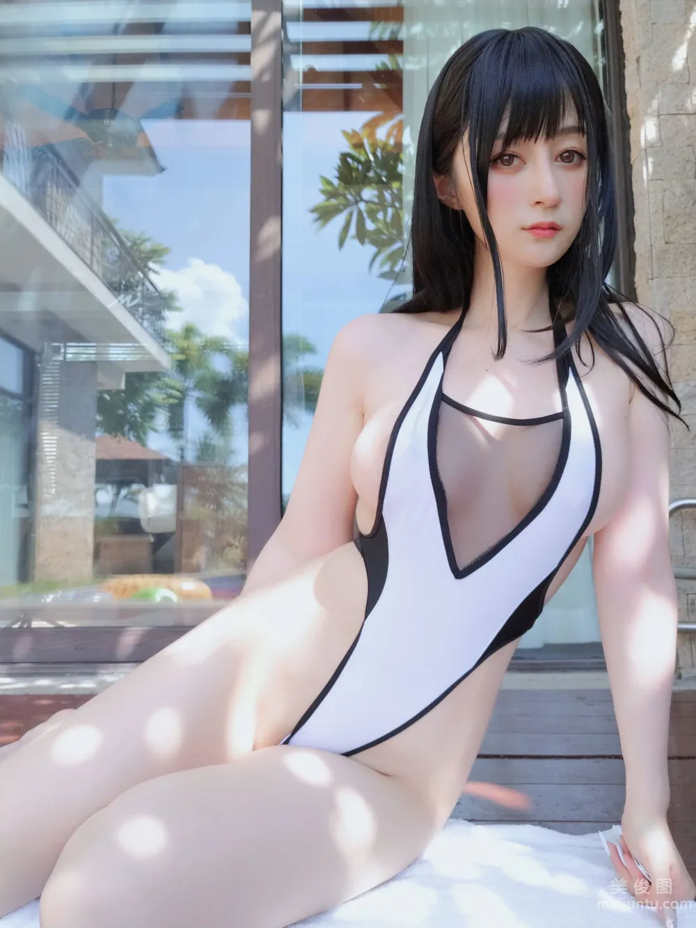 [網紅COSER寫真] 小姐姐白銀 - 黑白泳衣 套圖 8