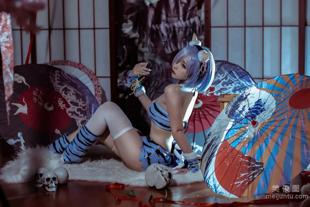 [网红COSER写真] 二佐Nisa - 蕾姆 夏日鬼衣 套图9