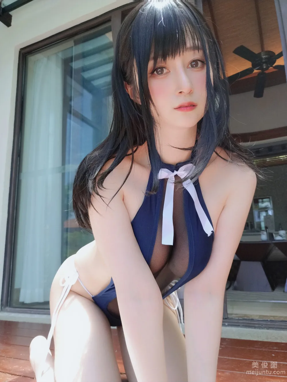 [網紅COSER寫真] 白銀 - 镂空泳衣 套圖 23