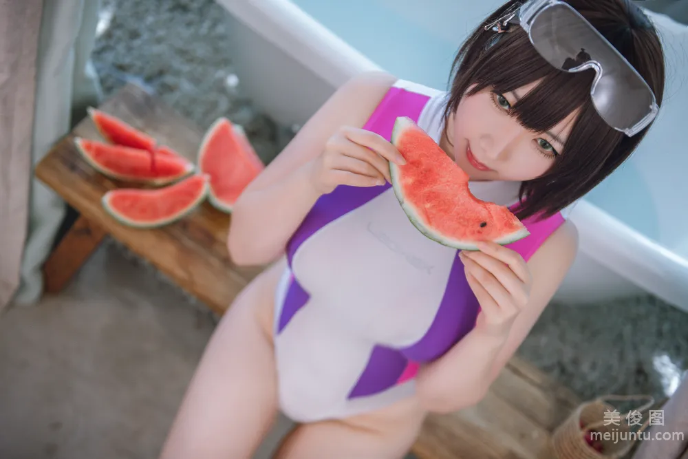 [網紅COSER寫真] 微肉感萌妹是本末末 - 競泳水着 套圖 8