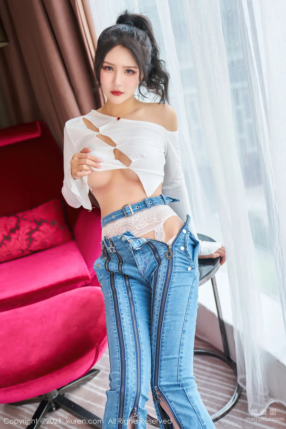 [秀人XiuRen] No.3720 Emily尹菲 - 獨特魅力的率性牛仔褲 10