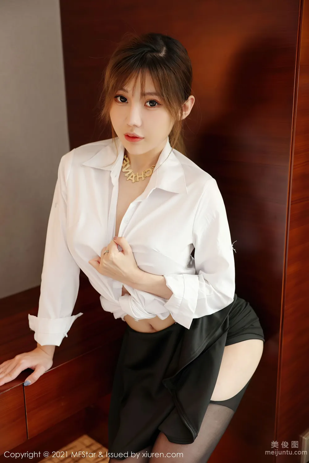 [模範學院MFStar] Vol.525 李穎煊baby - 經典的白襯衫嘿絲系列 5
