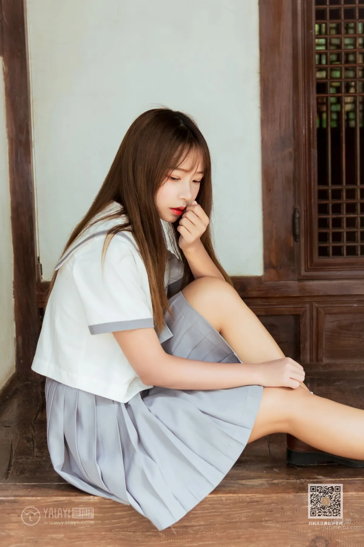 [YALAYI雅拉伊] 2019.11.22 No.471 越秀百褶裙少女 阿禾 27