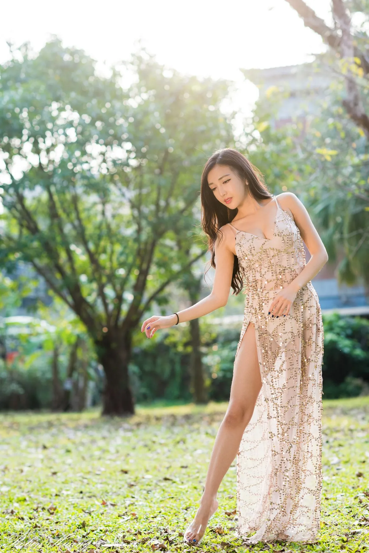 趙芸- 成熟女人寫真之深紅開胸長裙 28
