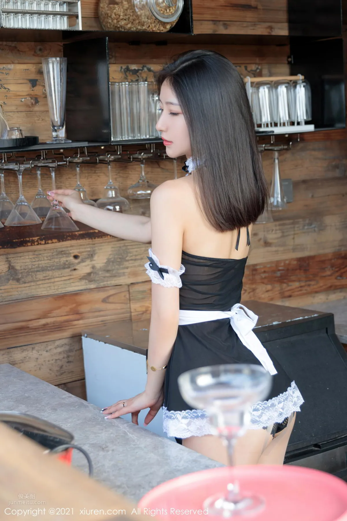 新晋女神熊小诺 居家蕾丝女仆_1