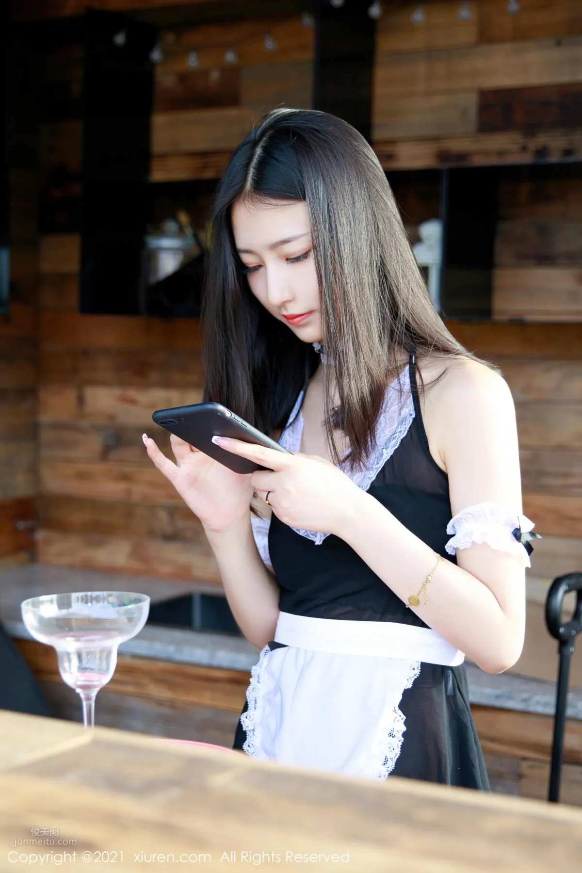 新晋女神熊小诺 居家蕾丝女仆_0
