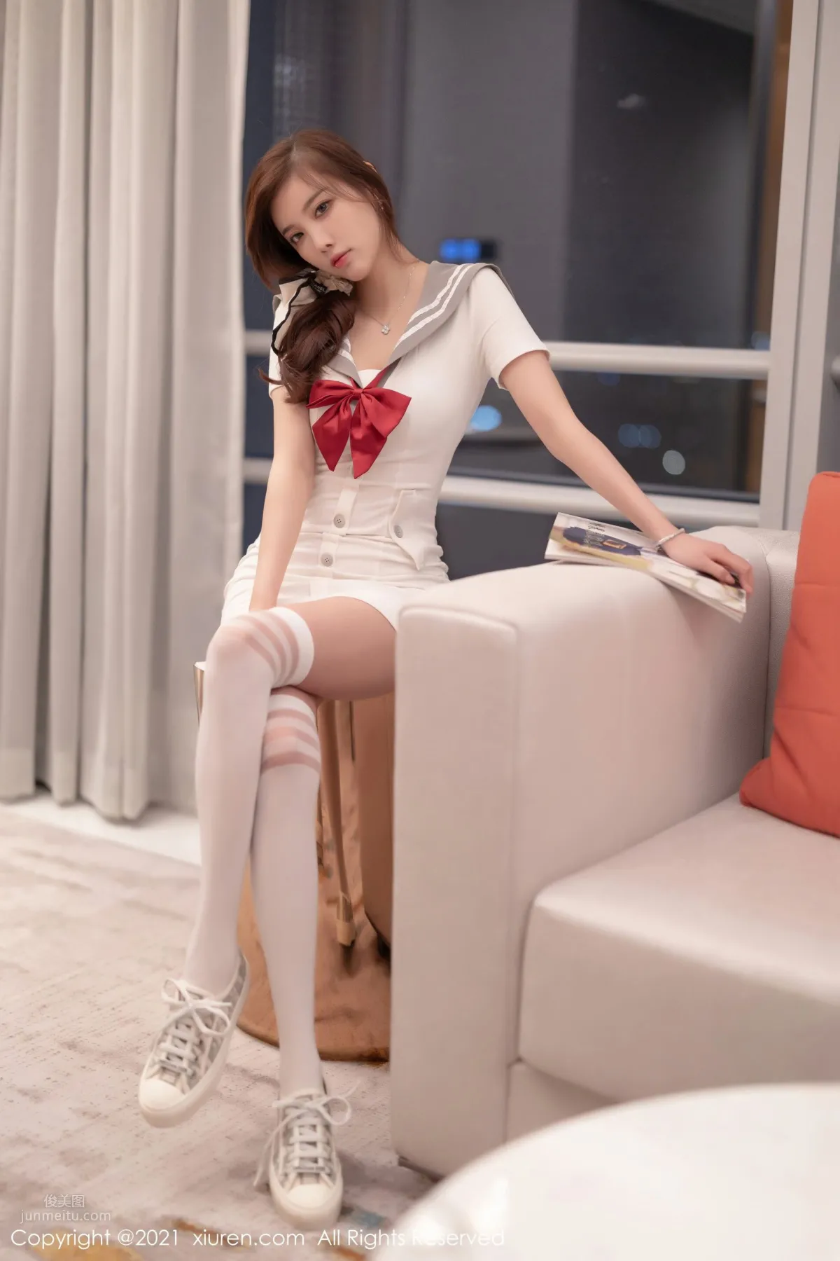 你的女神杨晨晨Yome 水手制服清纯可人_1