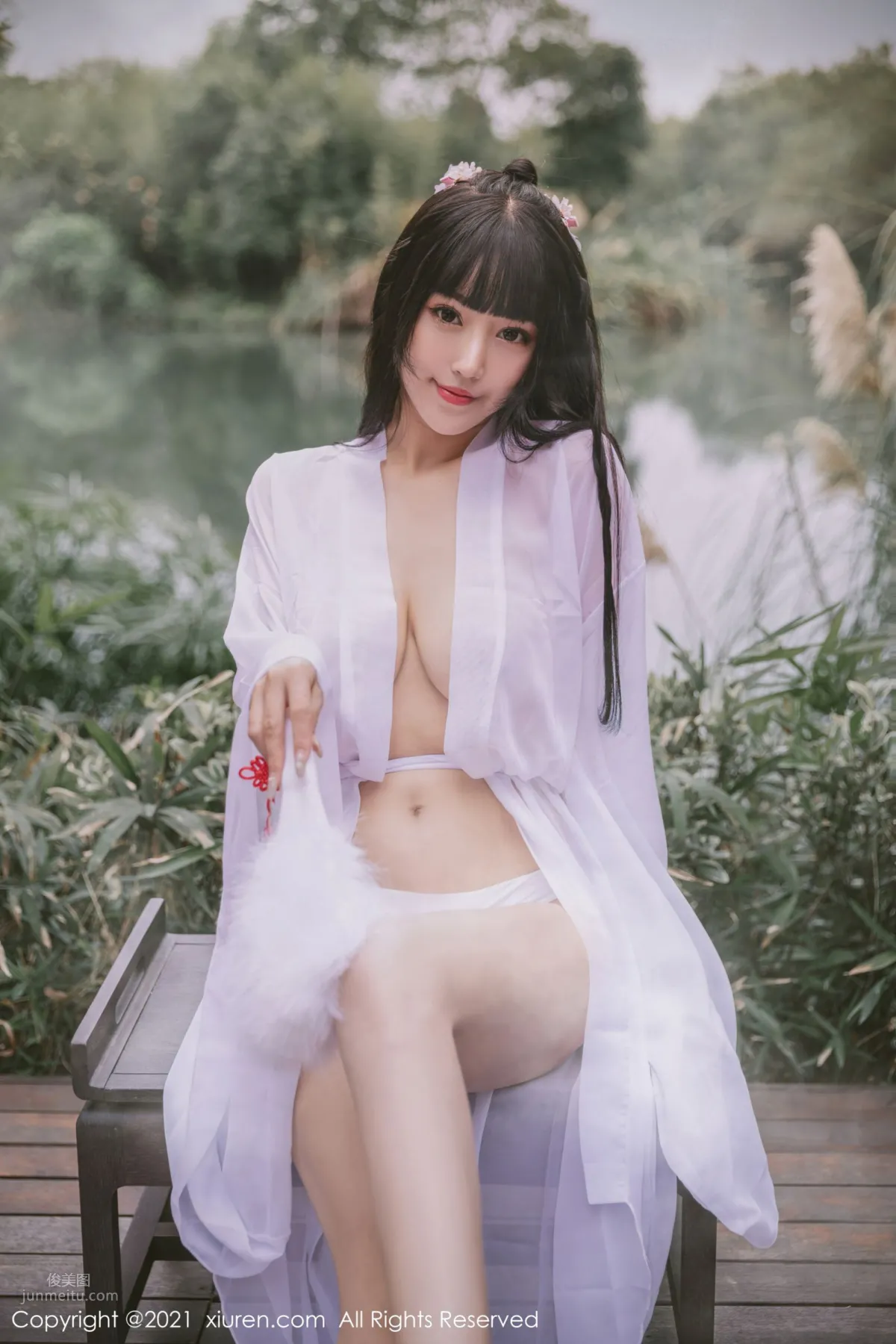 潔白迷人朱可兒 薄紗古風外拍系列 34