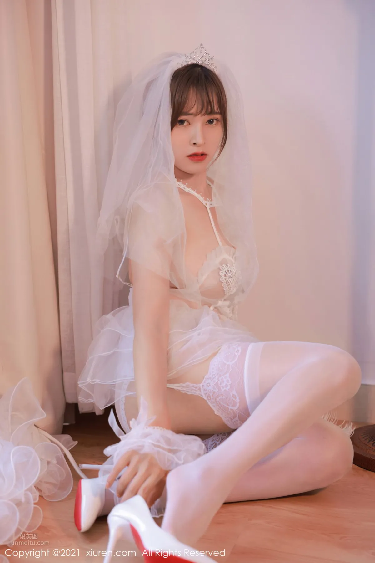 歐派模特奈沐子 唯美動人白色婚紗 14