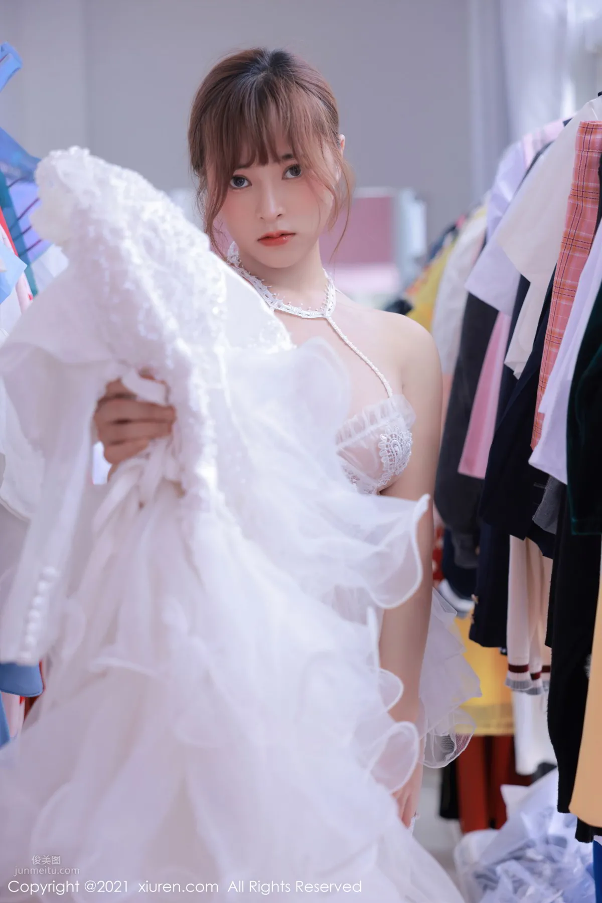 歐派模特奈沐子 唯美動人白色婚紗 11