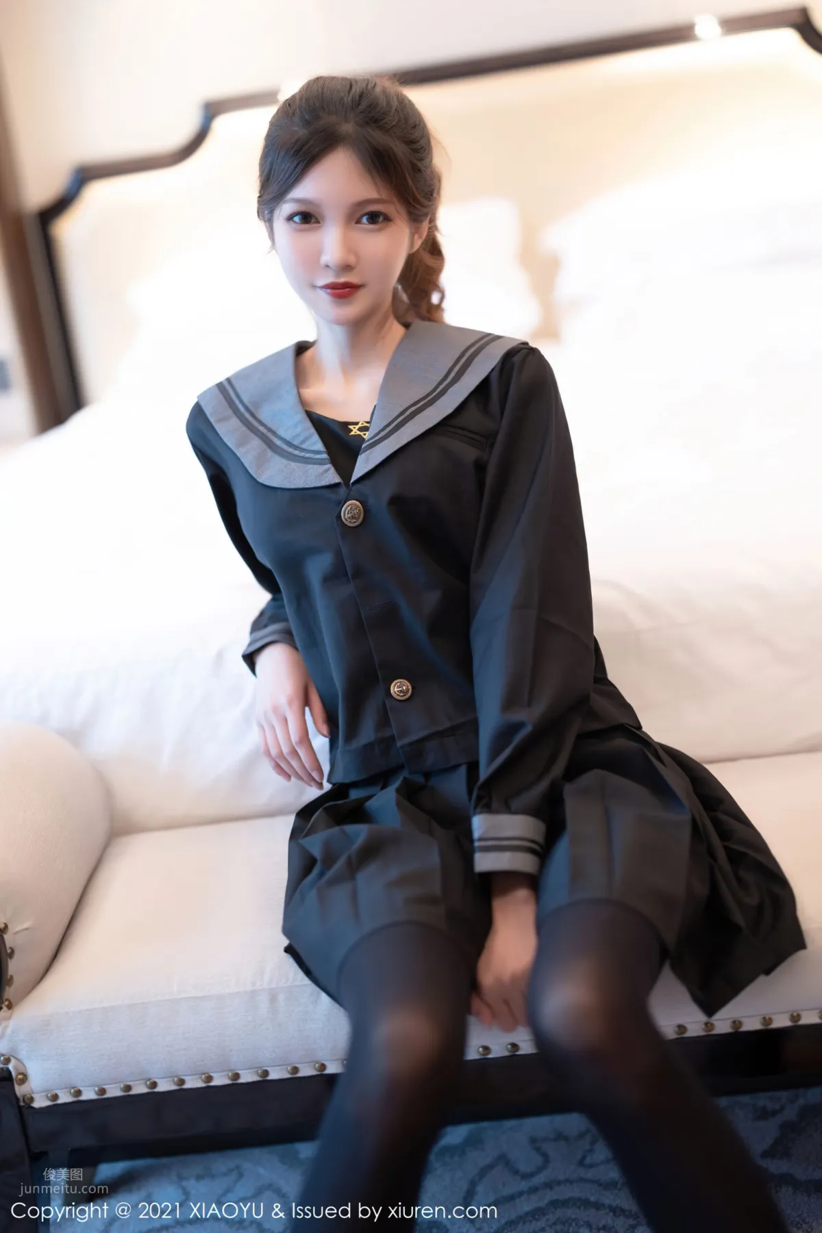 高挑模特程程程 典雅學院風制服 8