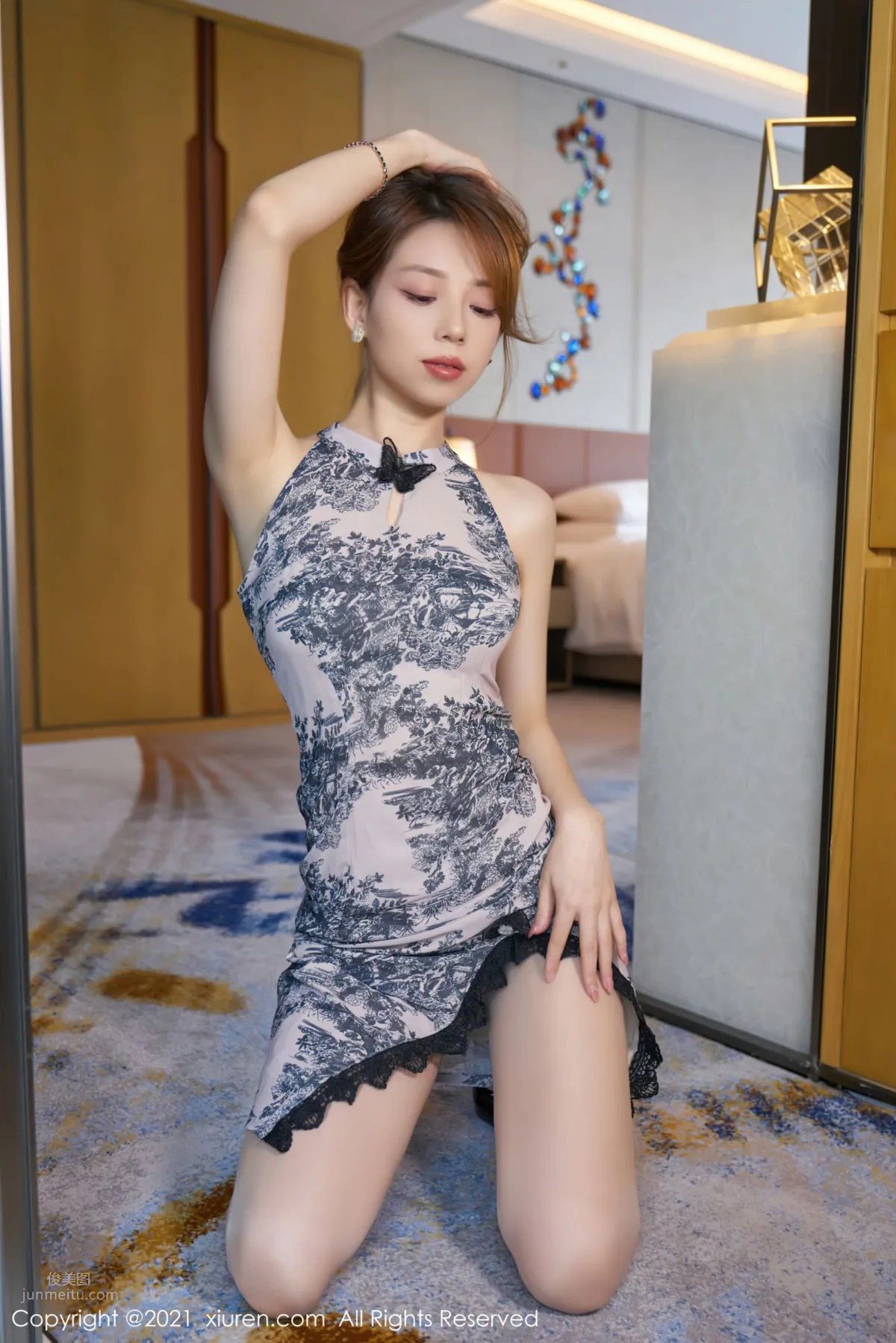 宅男女神言沫 典雅的韻味旗袍 17
