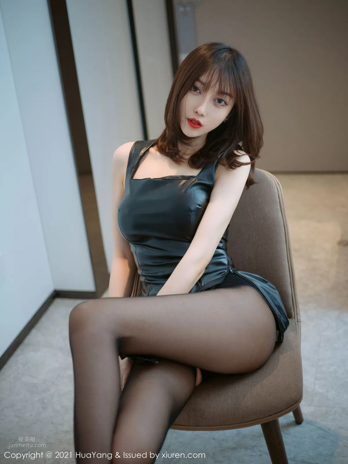 短發美人玥兒玥 飒爽皮裙姿态袅袅 34