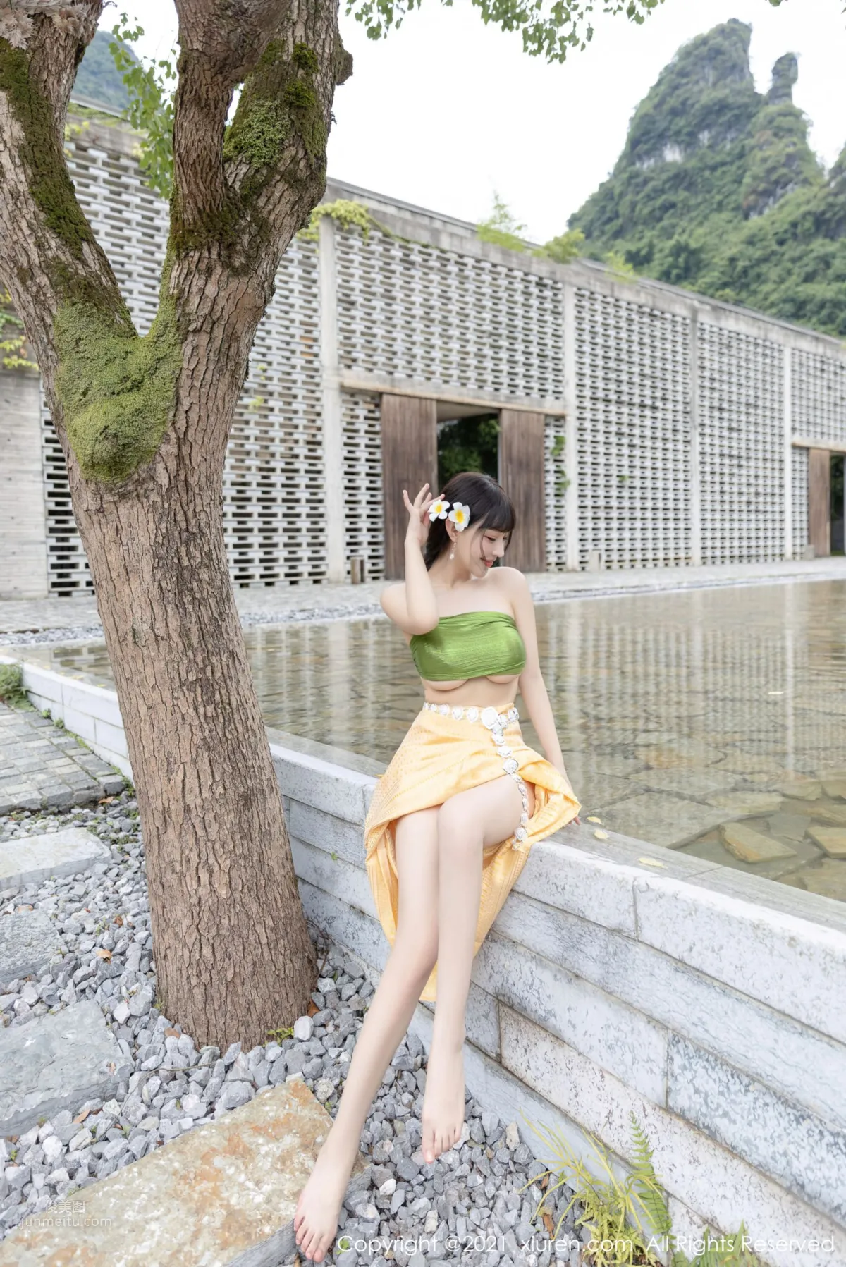 朱可兒桂林旅拍 傣族風格異域風情 12