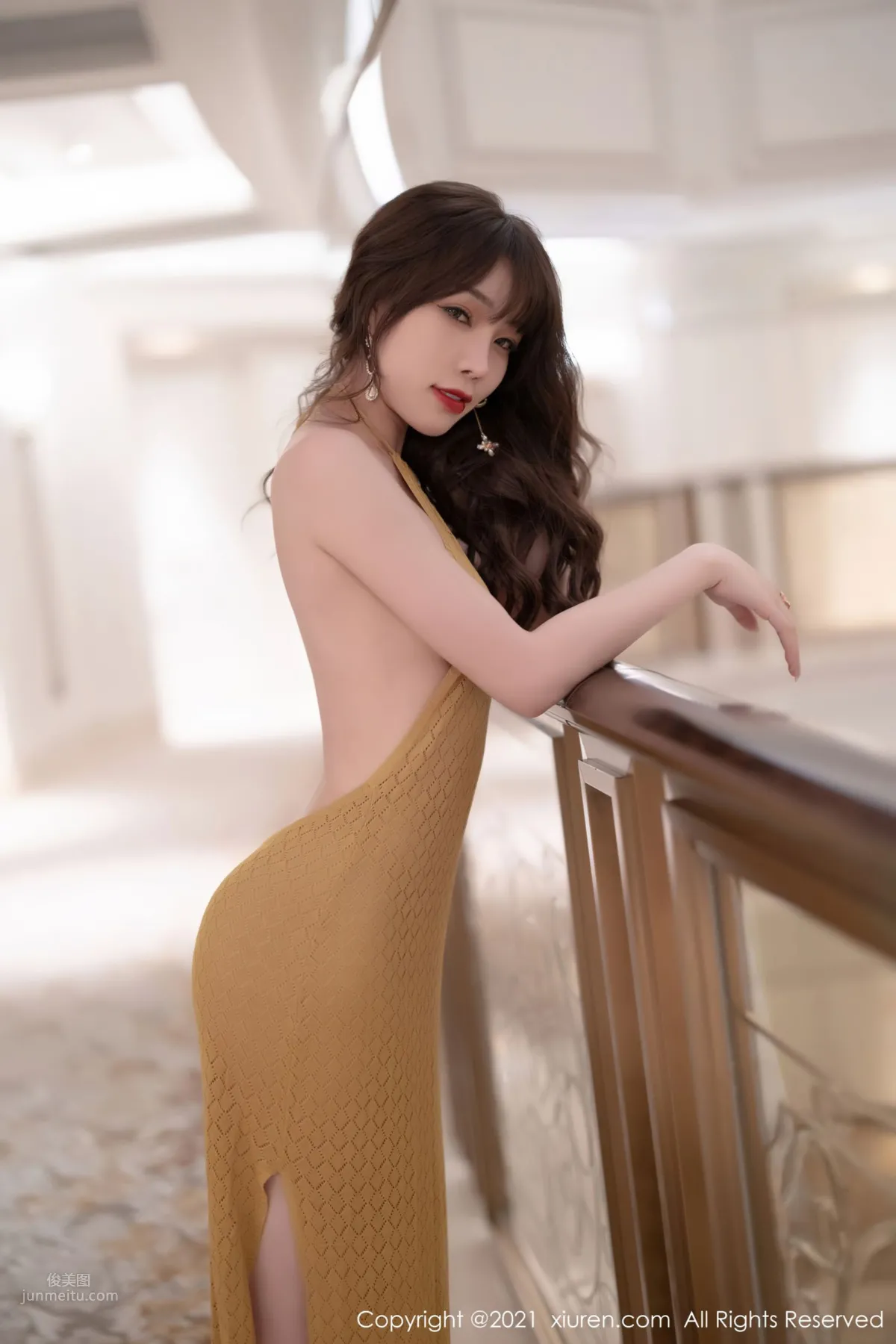 宅男女神芝芝Booty 橙色耀眼奪目長裙 7