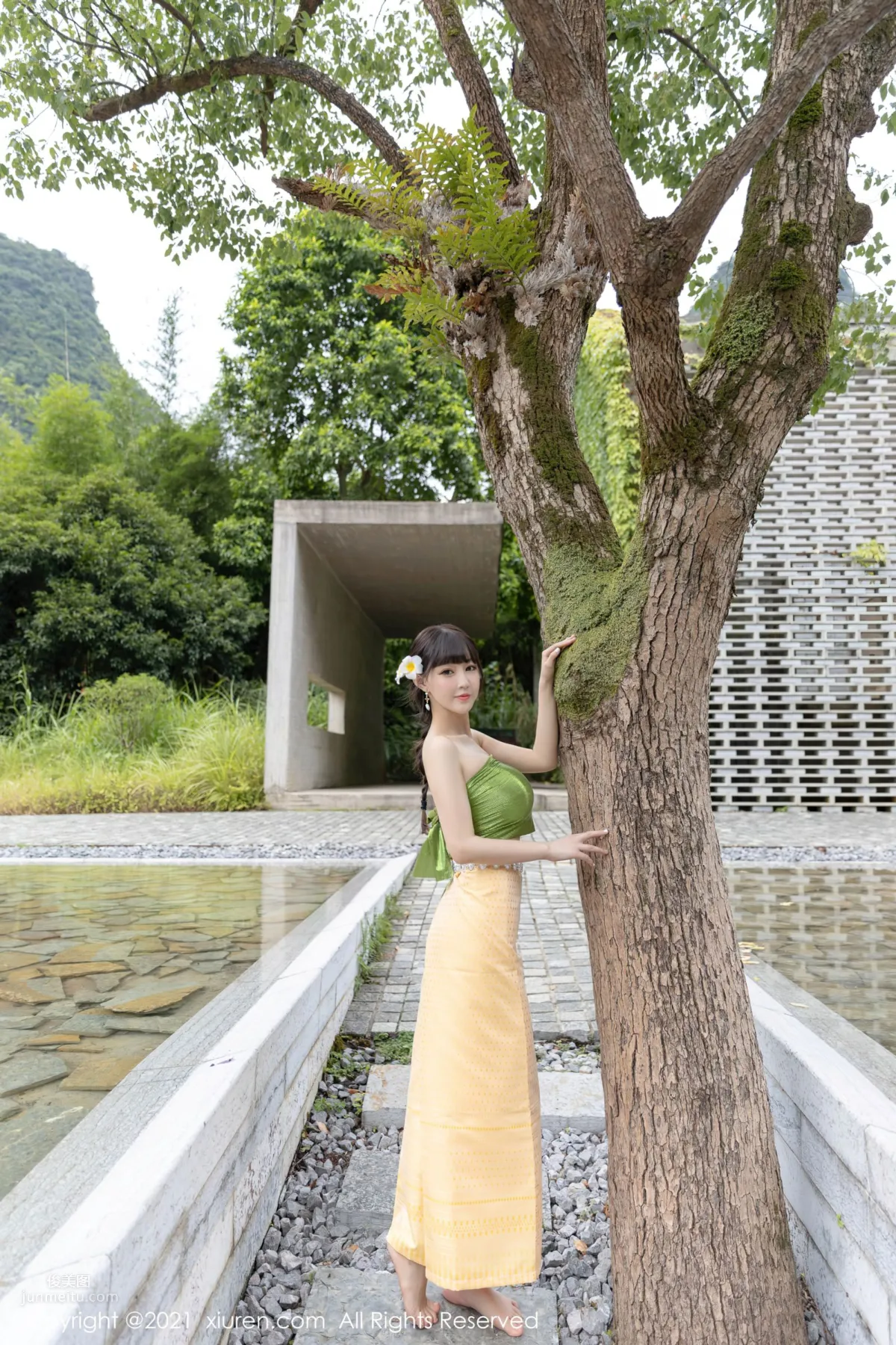 朱可儿桂林旅拍 傣族风格异域风情_0