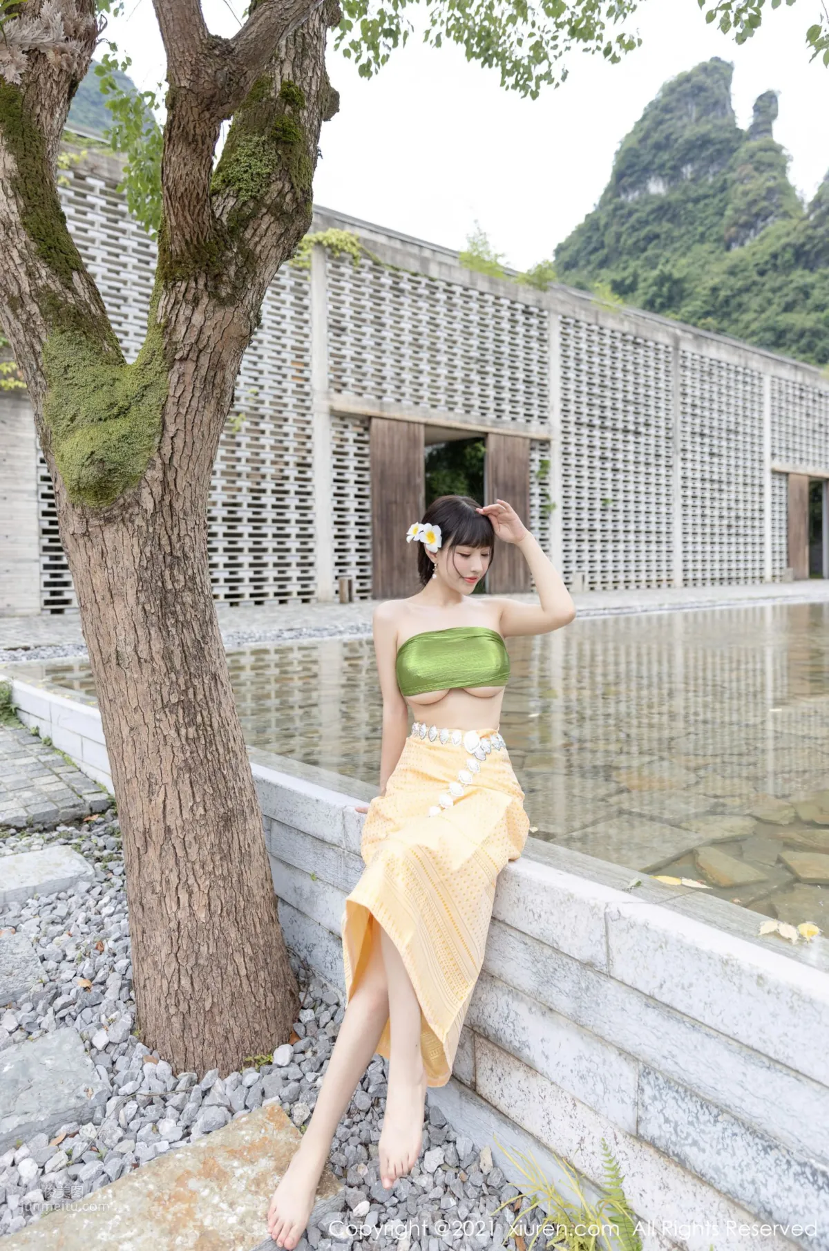 朱可儿桂林旅拍 傣族风格异域风情_8