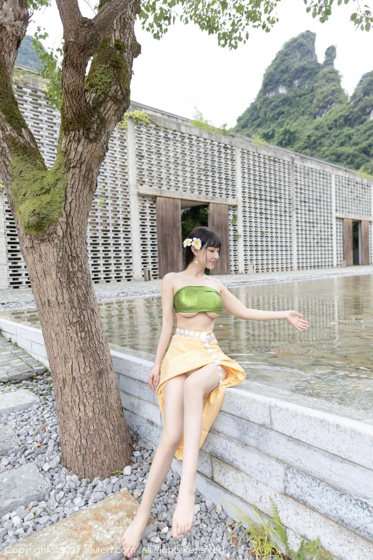 朱可兒桂林旅拍 傣族風格異域風情 11